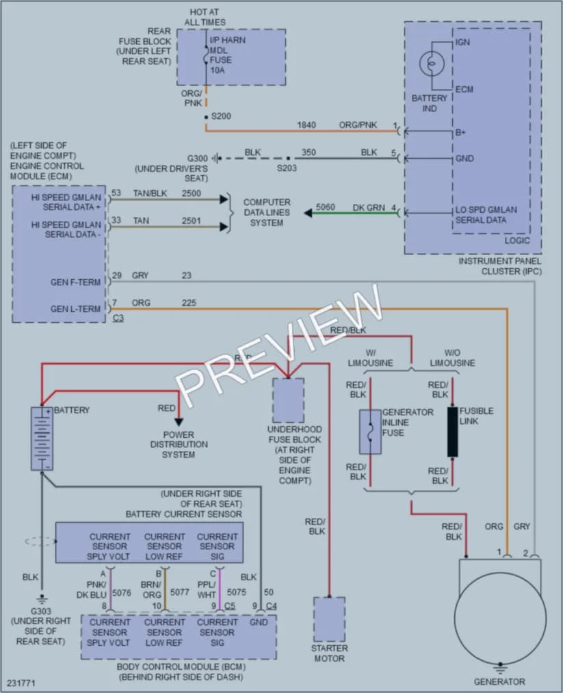 2006 Cadillac DTS Starting Charging wiring diagram preview
