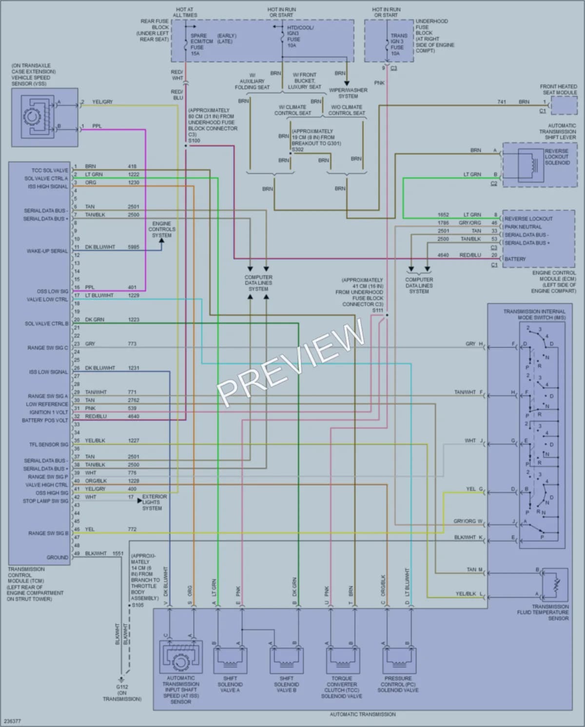 2006 Cadillac DTS Transmission wiring diagram preview