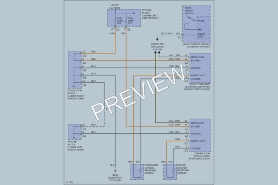 2006 Cadillac Escalade Defoggers wiring diagram preview
