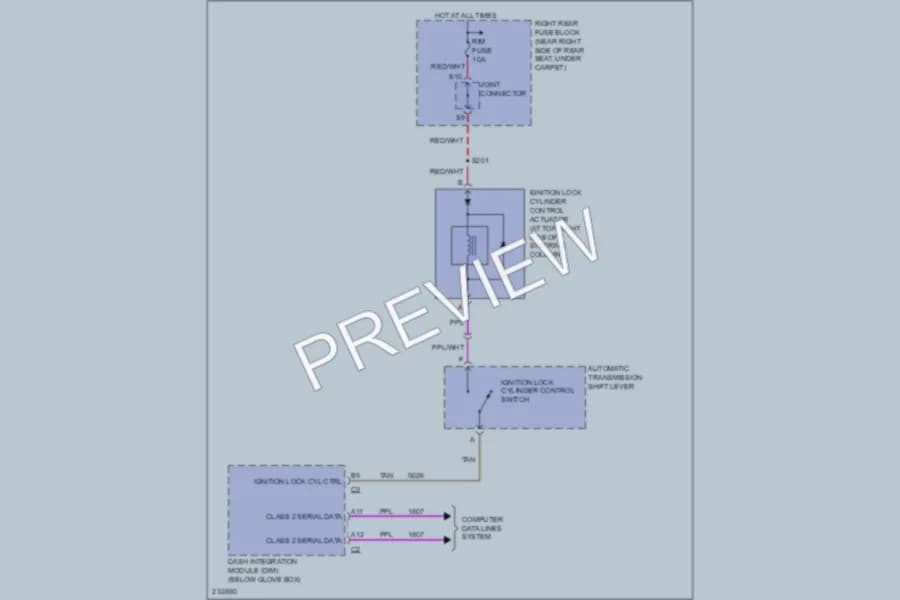 2006 Cadillac SRX Shift Interlock wiring diagram preview