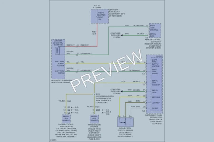 2006 Cadillac STSV Shift Interlock wiring diagram preview