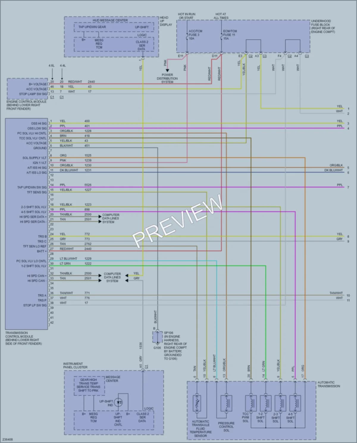 2006 Cadillac XLRV Transmission wiring diagram preview