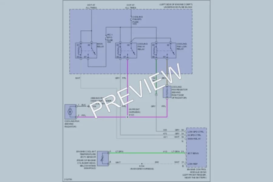 2006 Chevrolet Aveo5 Cooling Fan wiring diagram preview