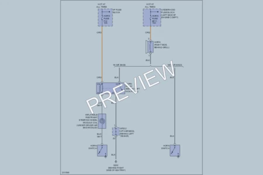 2006 Chevrolet Aveo5 Horn wiring diagram preview