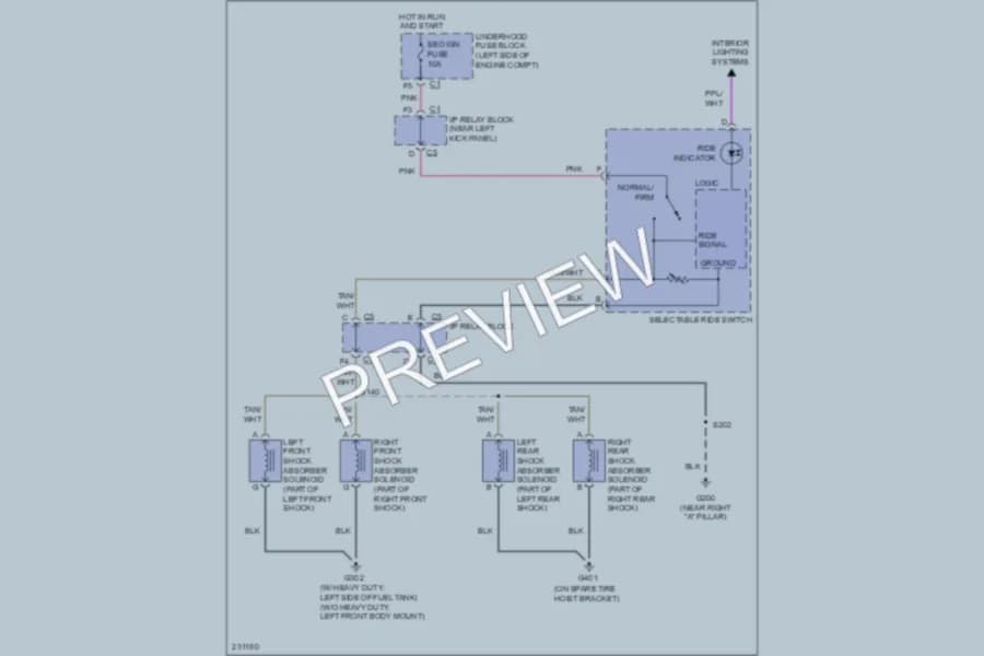 2006 Chevrolet 2500 Hd Electronic Suspension wiring diagram preview with protected circuit layout