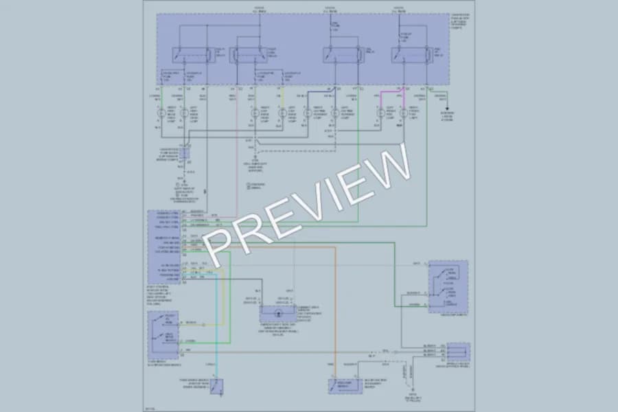 2006 Chevrolet 3500 Headlights wiring diagram preview with protected circuit layout