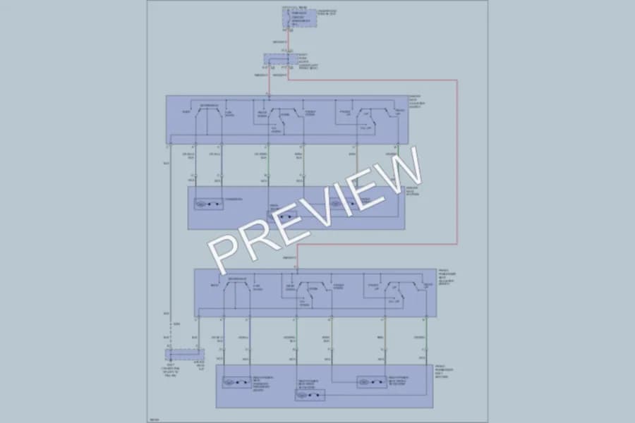 2006 Chevrolet G1500 Power Seats wiring diagram preview with protected circuit layout
