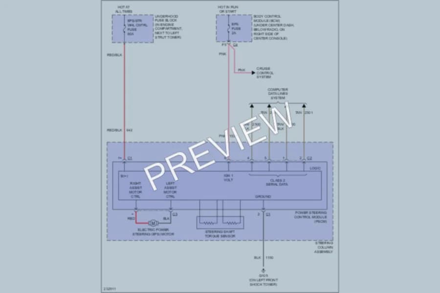 2006 Chevrolet HHR Electronic Power Steering wiring diagram preview