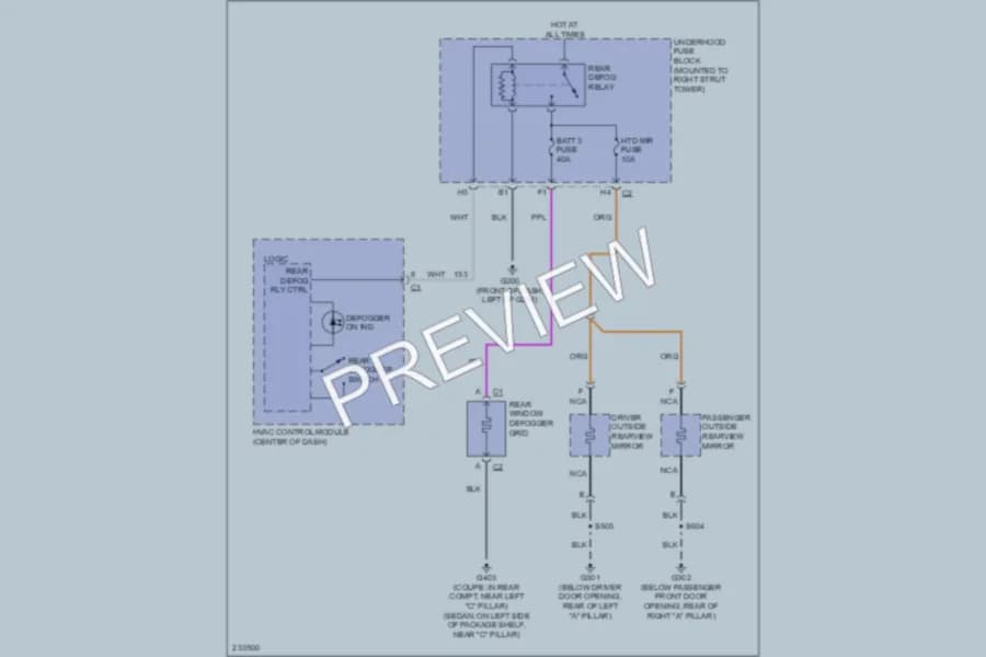 2006 Chevrolet Impala Defoggers wiring diagram preview