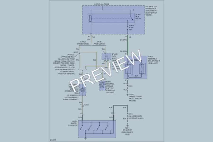 2006 Chevrolet Impala Horn wiring diagram preview
