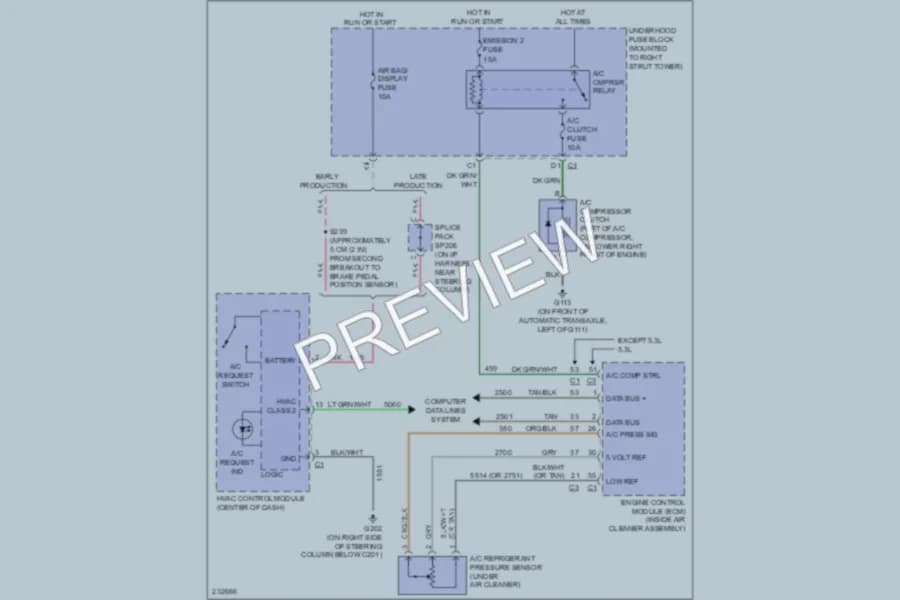 2006 Chevrolet MonteCarlo Air Conditioning wiring diagram preview