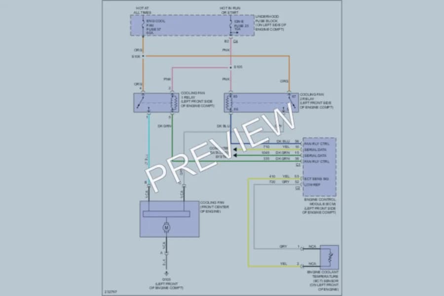 2006 Chevrolet SSR Cooling Fan wiring diagram preview