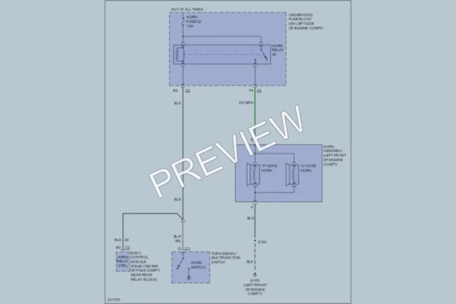 2006 Chevrolet SSR Horn wiring diagram preview