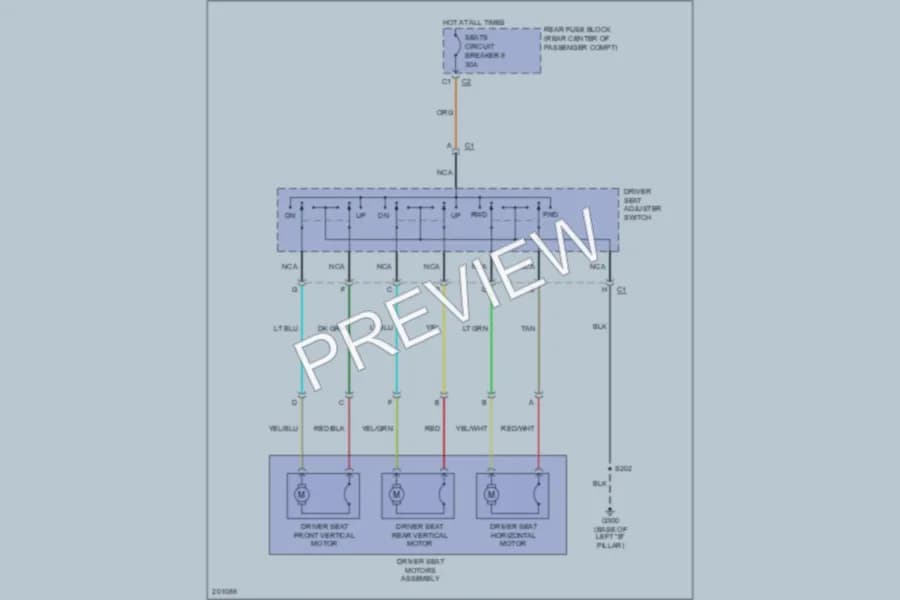 2006 Chevrolet SSR Power Seats wiring diagram preview