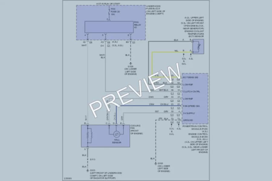 2006 Chevrolet TrailBlazer Cooling Fan wiring diagram preview
