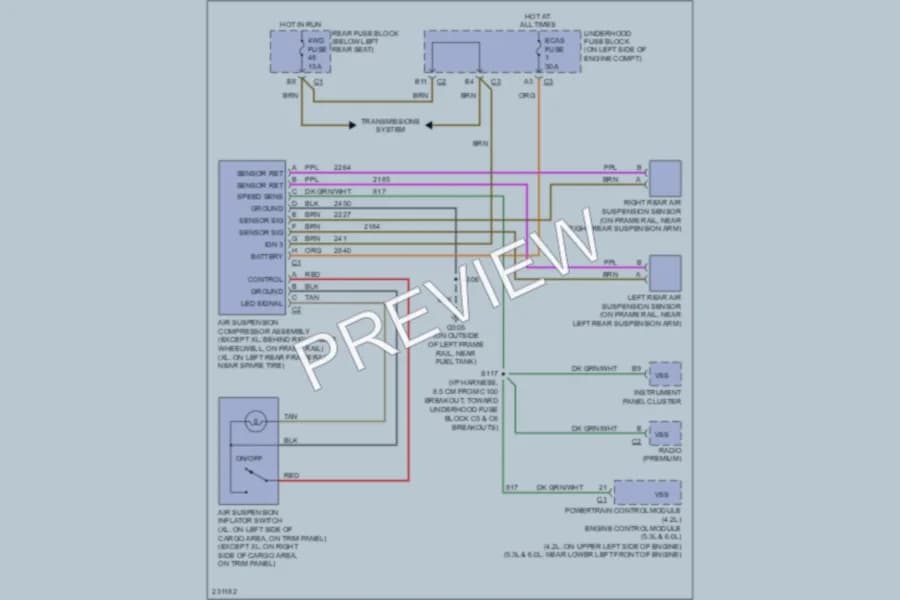 2006 Chevrolet TrailBlazerEXT Electronic Suspension wiring diagram preview