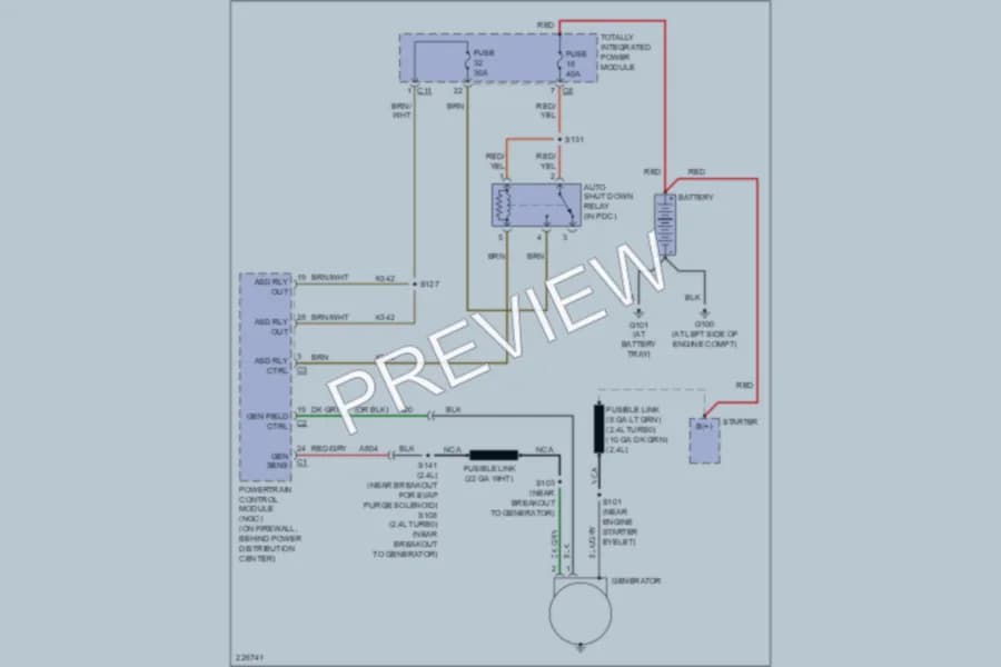 2006 Chrysler PTCruiser Starting Charging wiring diagram preview