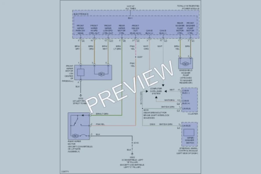 2006 Chrysler PTCruiser Wiper Washer wiring diagram preview
