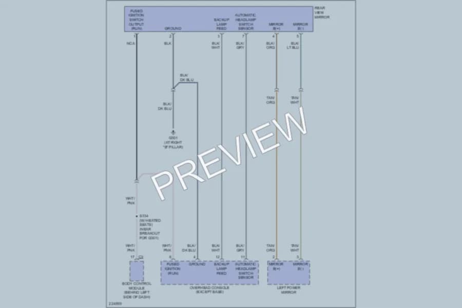2006 Chrysler TownCountry Power Mirrors wiring diagram preview