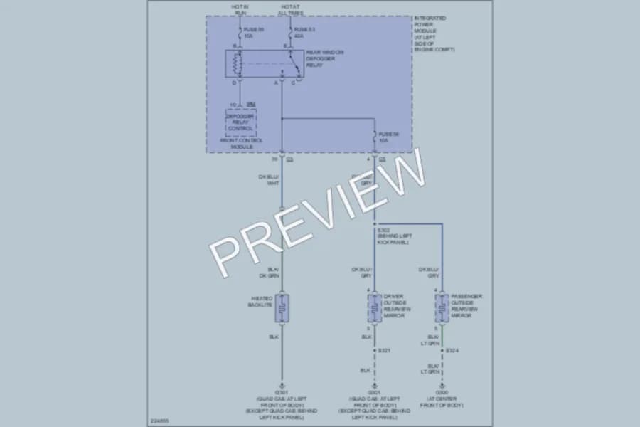 2006 Dodge Dakota Defoggers wiring diagram preview