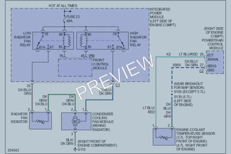 2006 Dodge Durango Cooling Fan wiring diagram preview