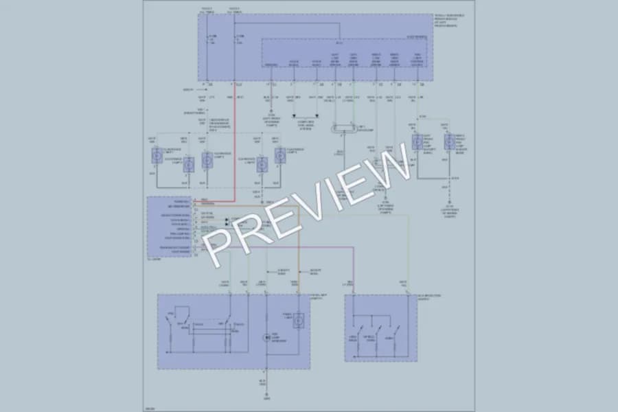 2006 Dodge R1500 Headlights wiring diagram preview with protected circuit layout