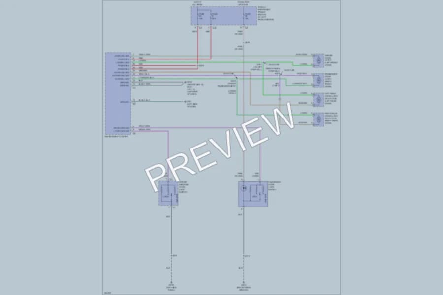 2006 Dodge R1500 Power Door Locks wiring diagram preview with protected circuit layout