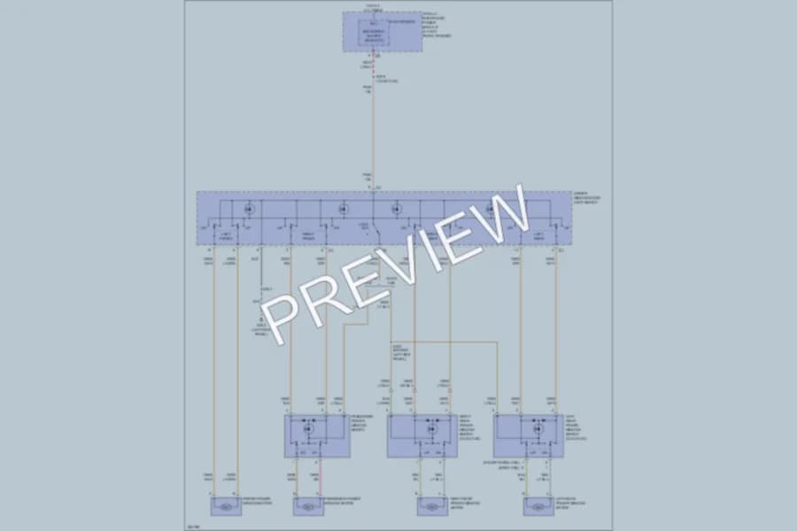 2006 Dodge R1500 Power Windows wiring diagram preview with protected circuit layout
