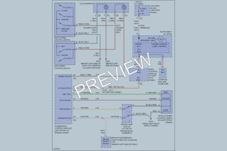 2006 Dodge Stratus Cruise Control wiring diagram preview