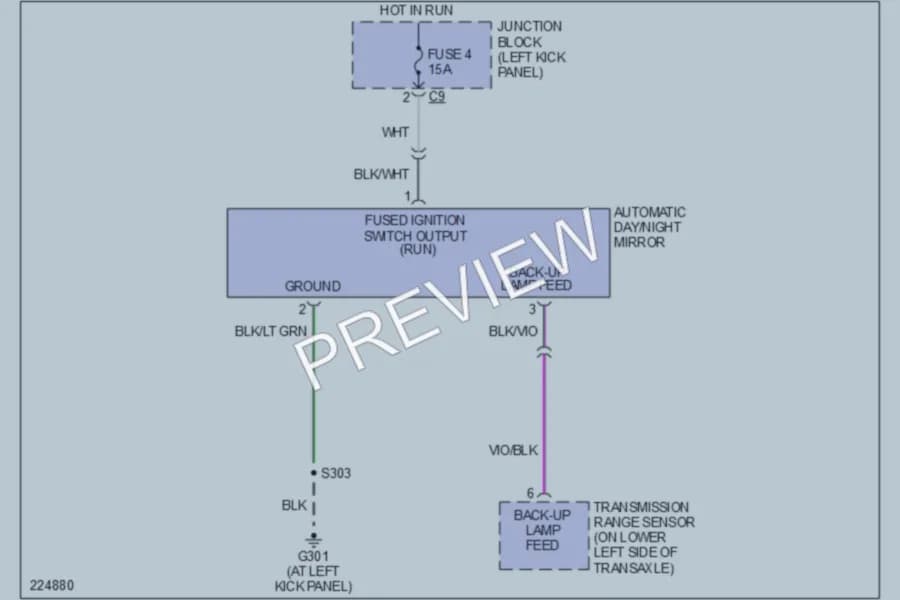2006 Dodge Stratus Power Mirrors wiring diagram preview