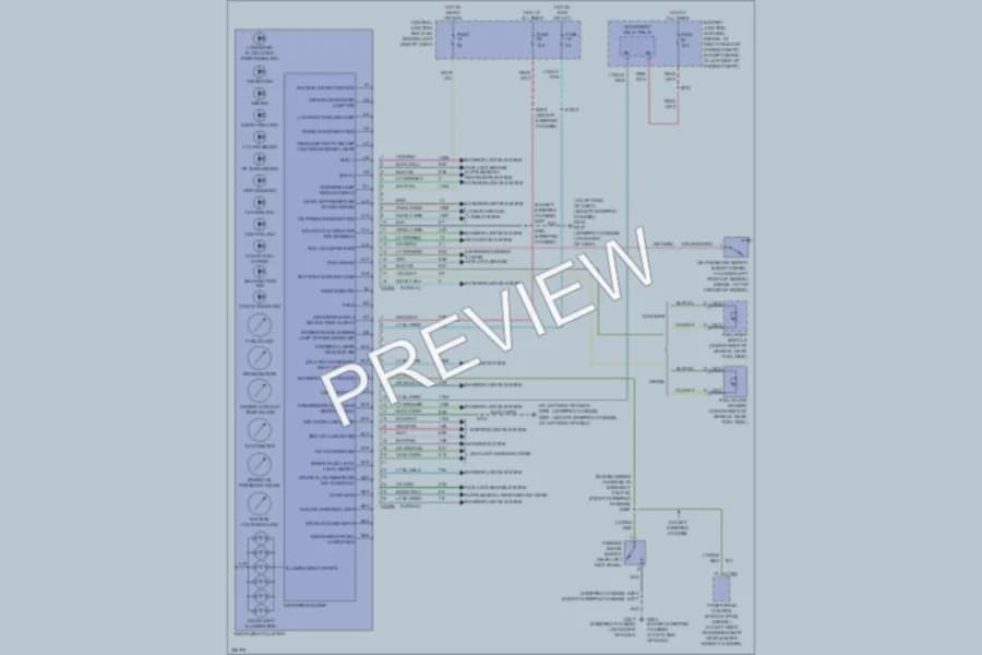 2006 Ford E350 Super Duty Instrument Cluster wiring diagram preview with protected circuit layout