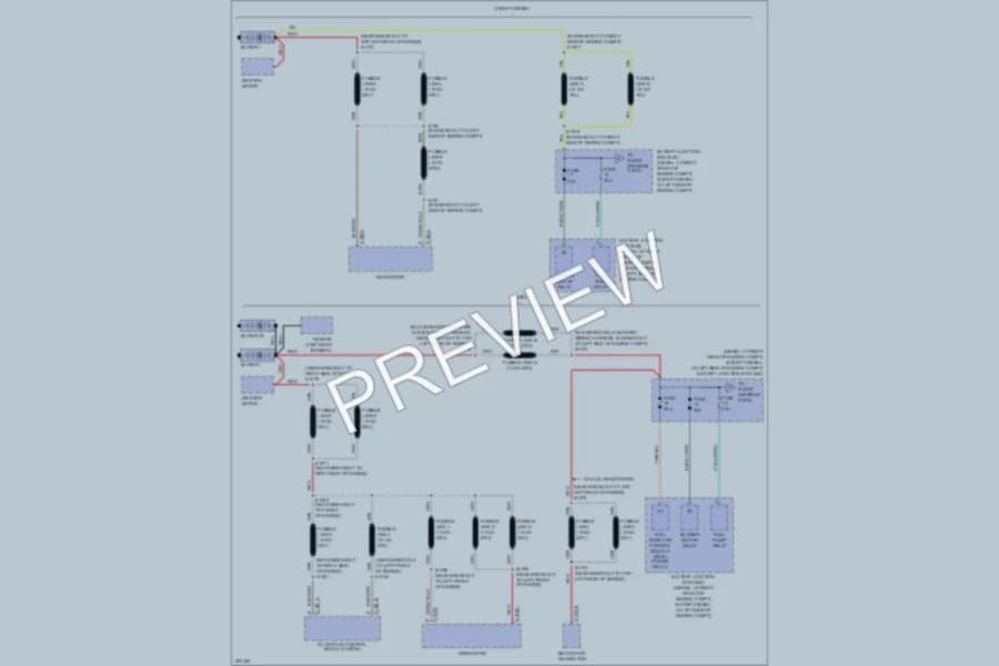 2006 Ford E350 Super Duty Power Distribution wiring diagram preview with protected circuit layout