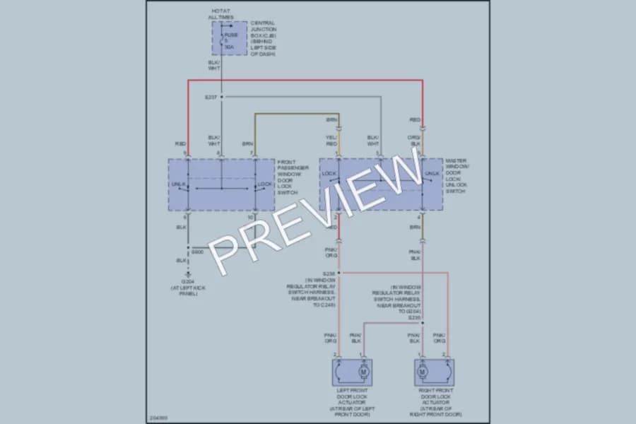 2006 Ford E450Econoline Power Door Locks wiring diagram preview