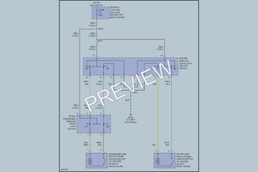 2006 Ford E450Econoline Power Windows wiring diagram preview
