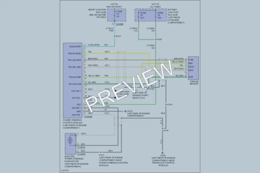 2006 Ford Escape Electronic Power Steering wiring diagram preview