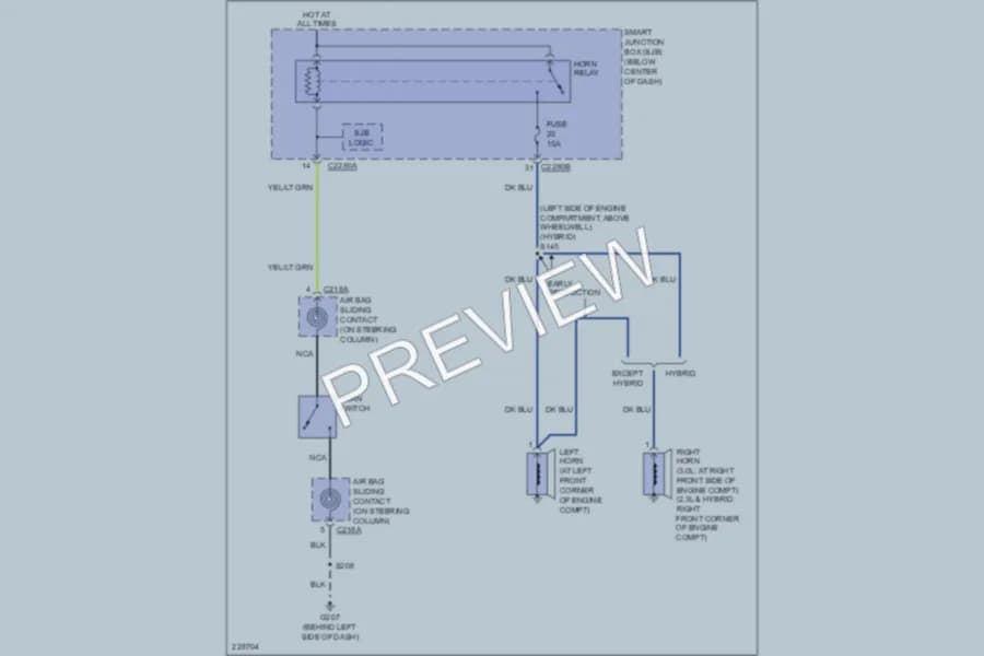 2006 Ford EscapeHybrid Horn wiring diagram preview