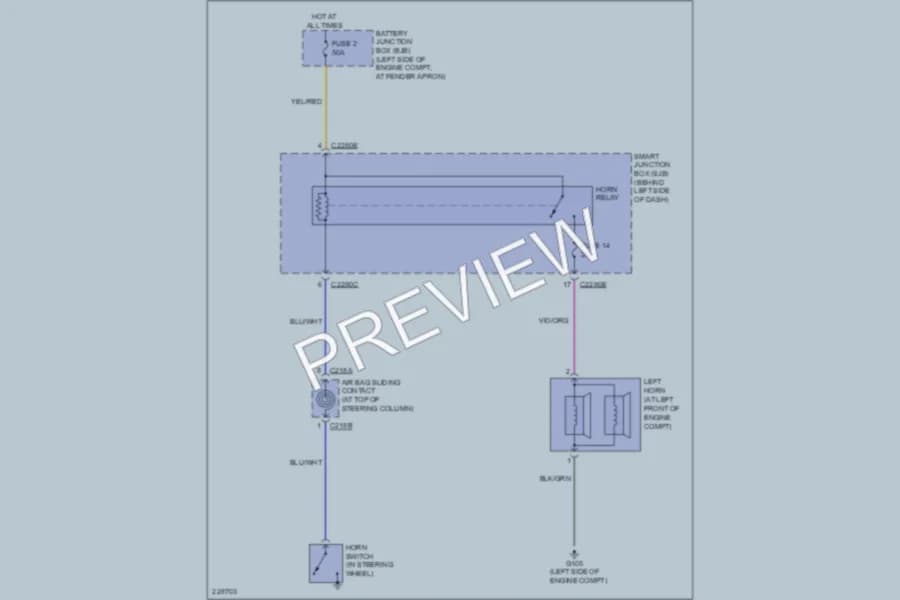 2006 Ford Explorer Horn wiring diagram preview