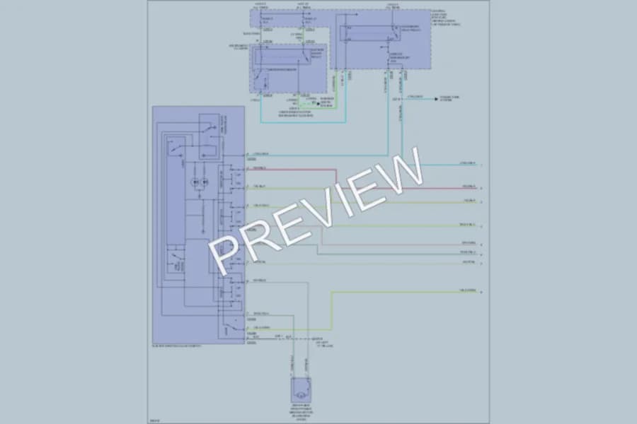2006 Ford F250 Super Duty Power Windows wiring diagram preview with protected circuit layout