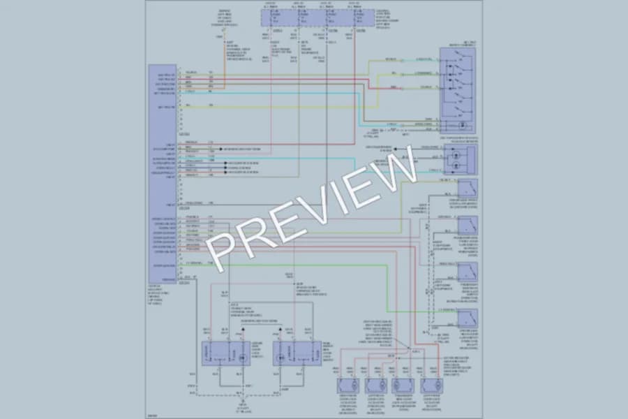 2006 Ford F350 Super Duty Anti Theft wiring diagram preview with protected circuit layout
