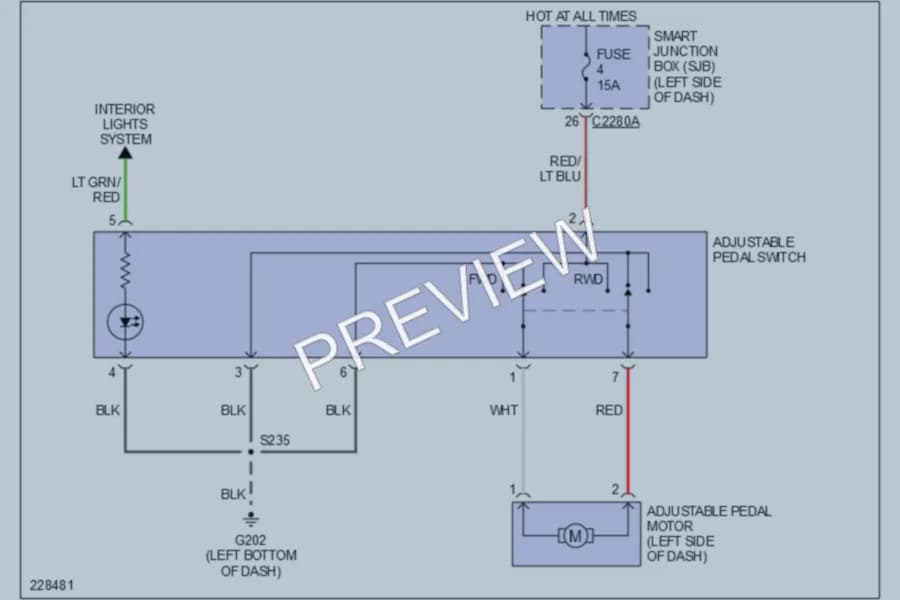 2006 Ford FiveHundred Power Seats wiring diagram preview