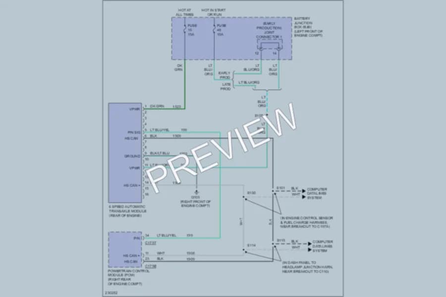 2006 Ford FiveHundred Transmission wiring diagram preview
