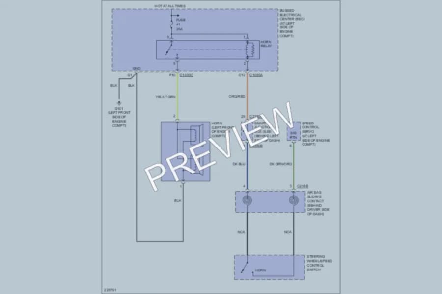 2006 Ford Freestar Horn wiring diagram preview