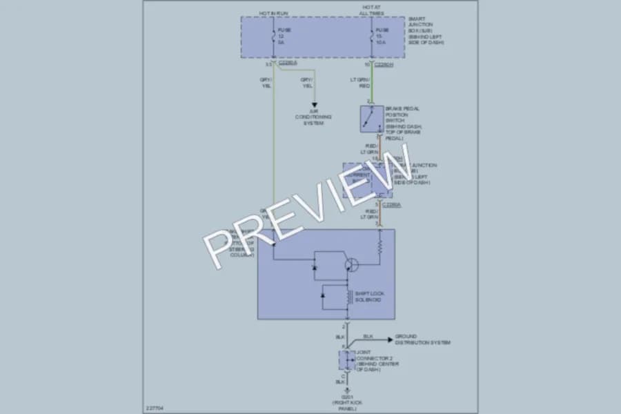 2006 Ford Freestar Shift Interlock wiring diagram preview
