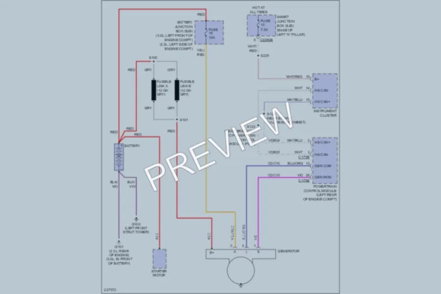 2006 Ford Fusion Starting Charging wiring diagram preview