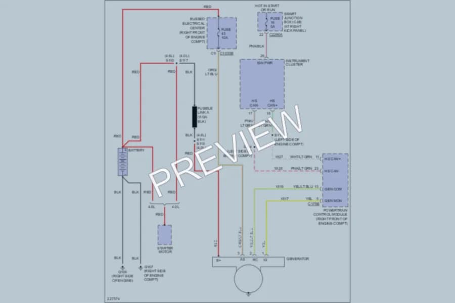 2006 Ford Mustang Starting Charging wiring diagram preview