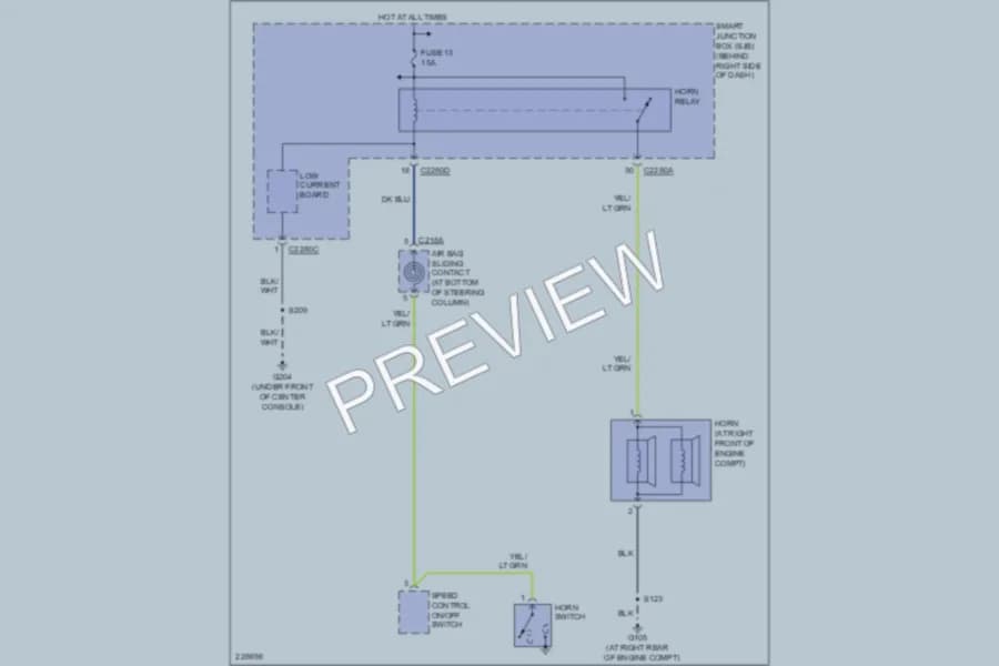 2006 Ford Ranger Horn wiring diagram preview