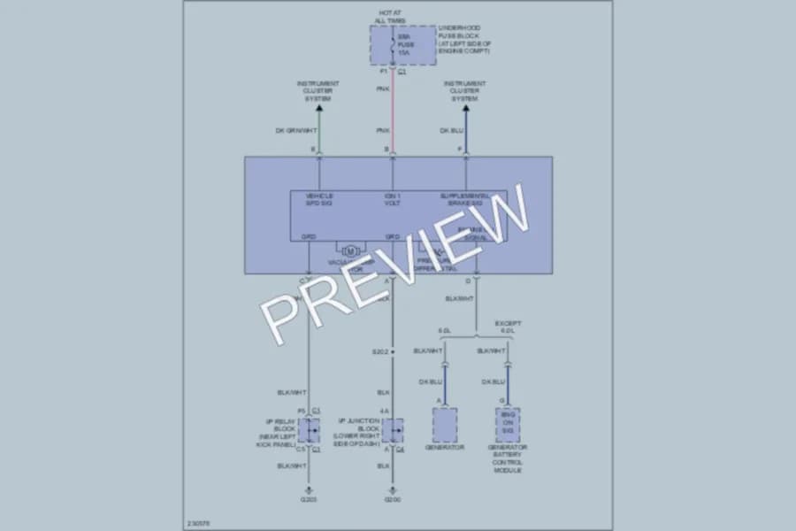 2006 GMC 3500 Anti Lock Brakes wiring diagram preview with protected circuit layout