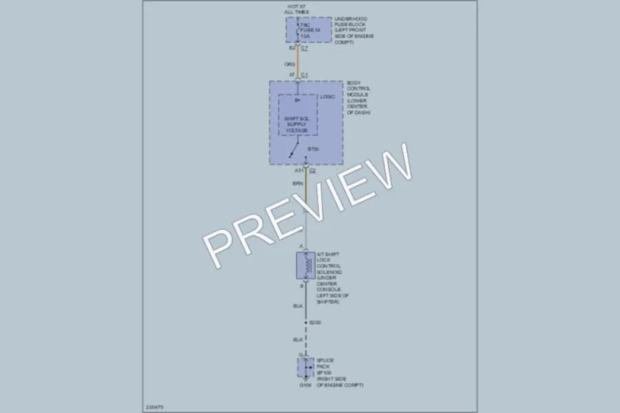 2006 GMC Canyon Shift Interlock wiring diagram preview