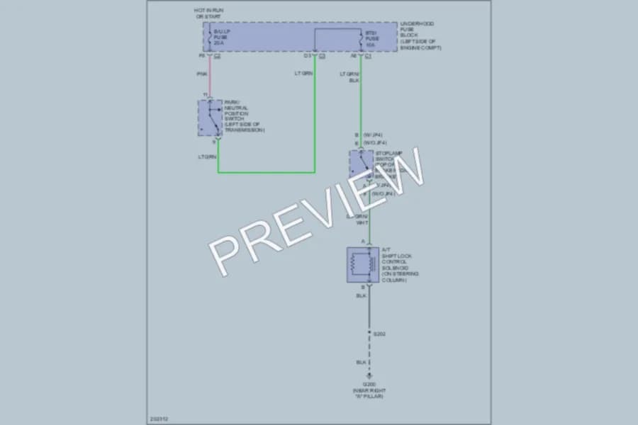 2006 GMC YukonDenali Shift Interlock wiring diagram preview