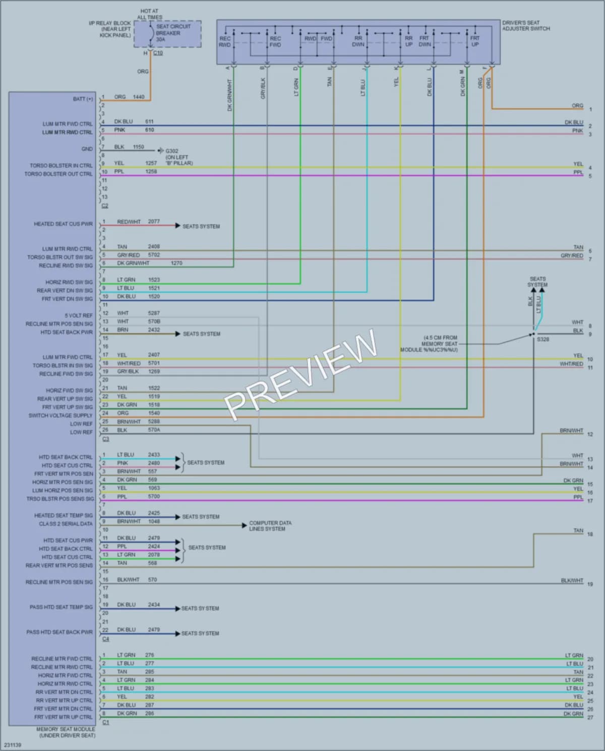 2006 HUMMER H2SUV Memory Systems wiring diagram preview